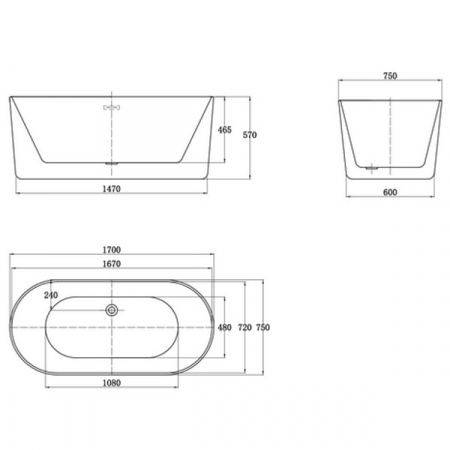 Акриловая ванна Vincea VBT-115 170x75 фото