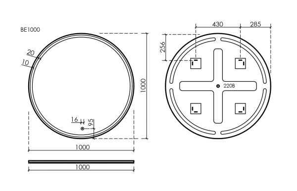 Зеркало с подсветкой Sancos Bella BE1000 100x100 фото