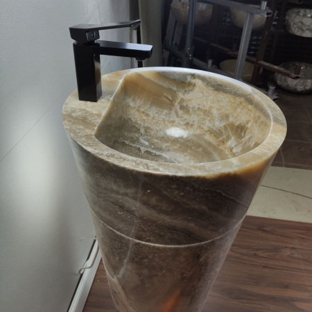 Раковина напольная из оникса Grey ON-01365 (45*45*90) фото