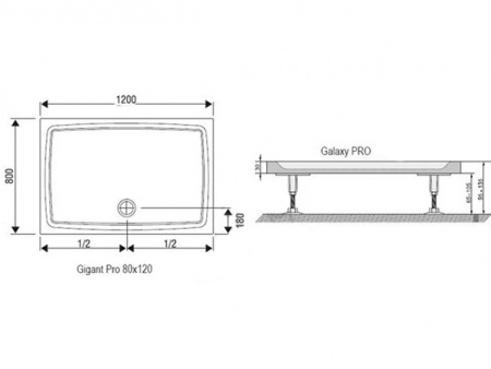 Поддон Ravak Gigant Pro XA03G401010 120x80 фото