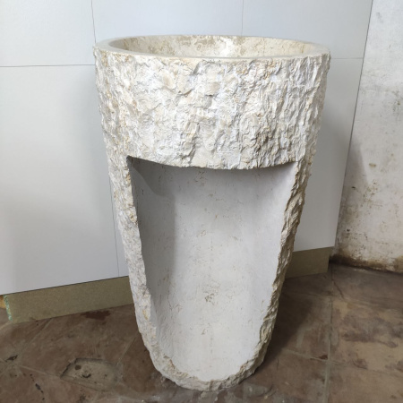 Раковина напольная из мрамора Cream MN-01496 (53*53*91) фото