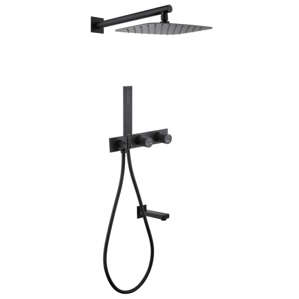 Душевая система скрытого монтажа Abber Rund AF8717B черная матовая фото