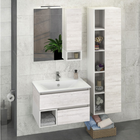Тумба Comforty Турин-75 дуб белый с раковиной Comforty 75E фото