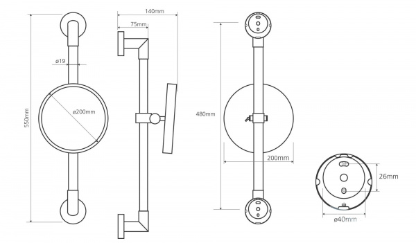 Зеркало косметическое для ванной Bemeta 112201172 фото