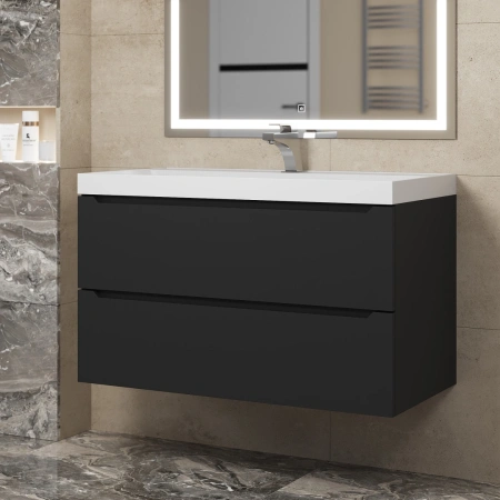 Тумба под раковину Uperwood Tanos 90 291020233 черная матовая фото