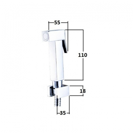 Гигиеническая лейка без смесителя Magliezza Kvadro 50508-cr фото