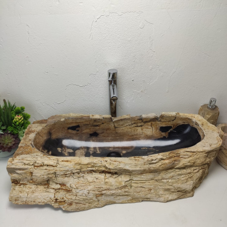 Накладная раковина из окаменелого дерева Fossil Basin OD-01333 (87*44*17) фото