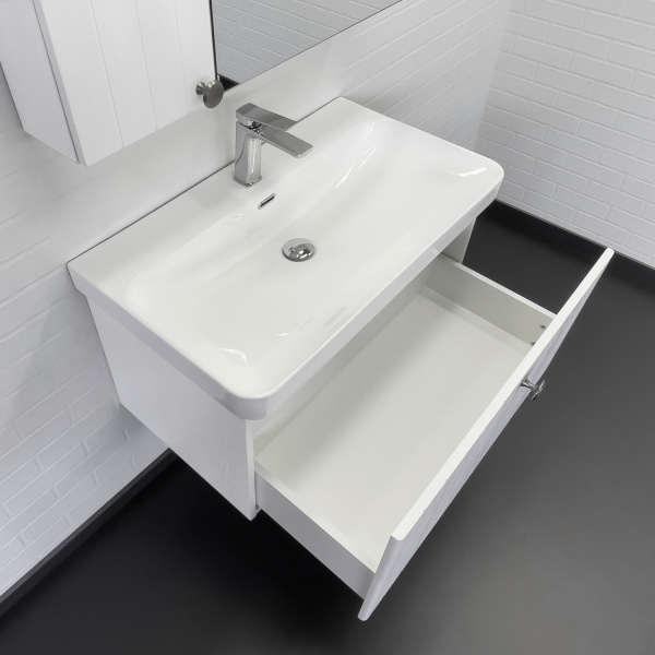 Тумба с раковиной подвесная Comfortу Истра-80П 00-00016607CF ясень белёный фото