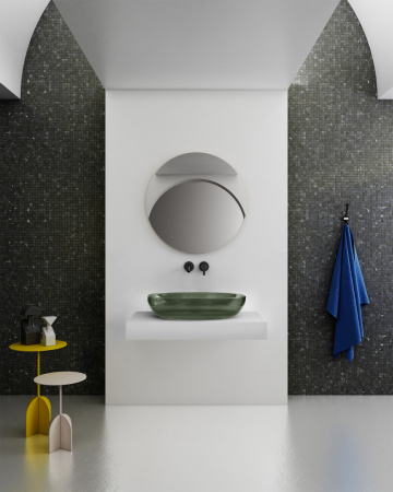 Накладная раковина Abber Kristall AT2801Vesuvian 60x40 оливковая фото