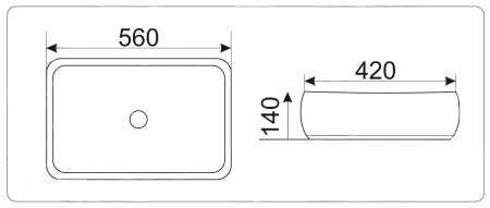 Накладная раковина GID MNC185 56х42 фото