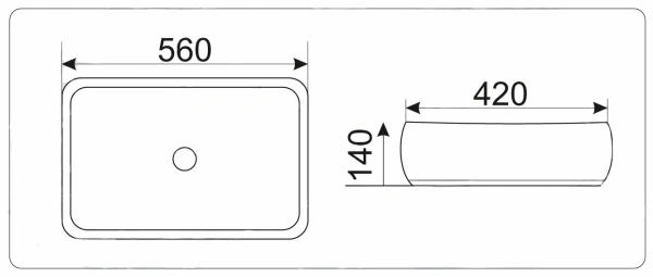 Накладная раковина GID MNC185 56х42 фото