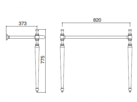 Раковина с металлической консолью Sbordoni Palladio 7100+P071 фото