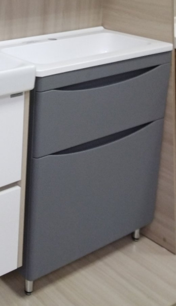 Тумба под раковину Style Line Бергамо мини 70 СС-00002312 серая фото