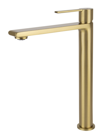 Высокий смеситель для раковины Kaiser Serio 05411-3 шлифованное золото фото