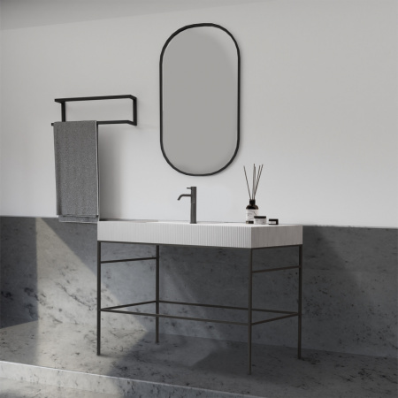 Консоль с раковиной Abber Stein AS2647 120x48 белая матовая фото