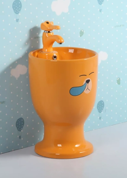 Напольная детская раковина Gid Nb193-OR 69913 37x37 оранжевая фото