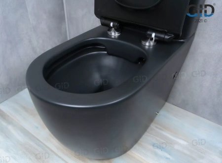 Унитаз напольный с бачком Gid Tr2177BM черный матовый фото