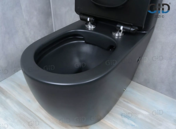 Унитаз напольный с бачком Gid Tr2177BM черный матовый фото