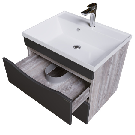 Тумба под раковину Grossman Талис-60 106008 бетон пайн/графит фото