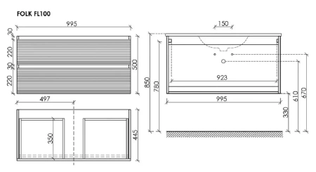 Тумба под раковину Sancos Folk FL100W белая фото