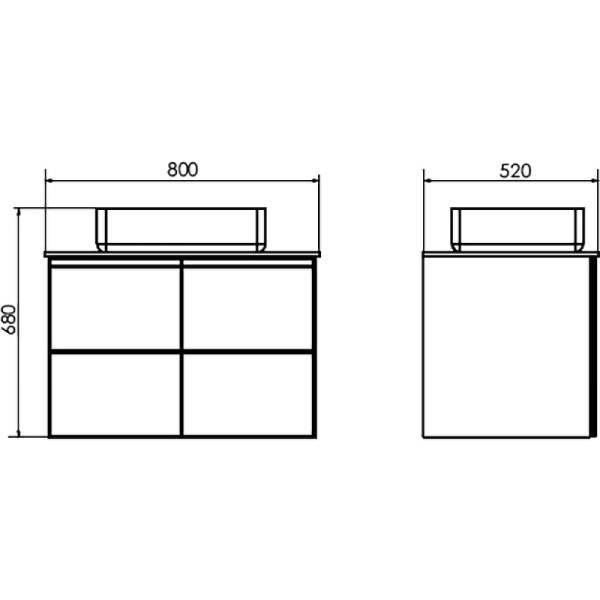 Тумба Comforty Таллин-80 белый матовый/дуб натуральный с антрацитовой столешницей, с раковиной COMFORTY T-Y9378 00-00009969 фото
