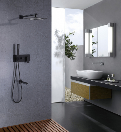 Душевая система Abber Daheim AF8217B Черная матовая фото