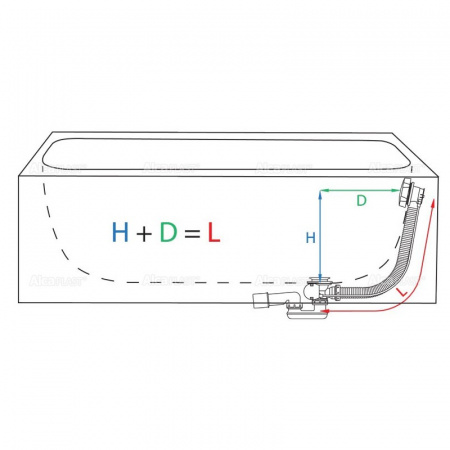 Слив-перелив для ванны Alcaplast A564KM1 с напуском воды через перелив фото