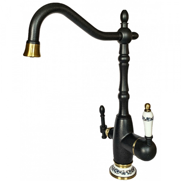 Смеситель для кухни с подключением фильтра Milacio Castellon Ceramic MC.514.ABR антрацит/бронза фото