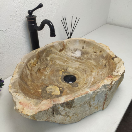 Накладная раковина из окаменелого дерева Fossil Basin OD-01230 (61*40*15) фото