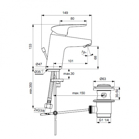 Смеситель для раковины Ideal Standard Ceraflex B1707AA фото