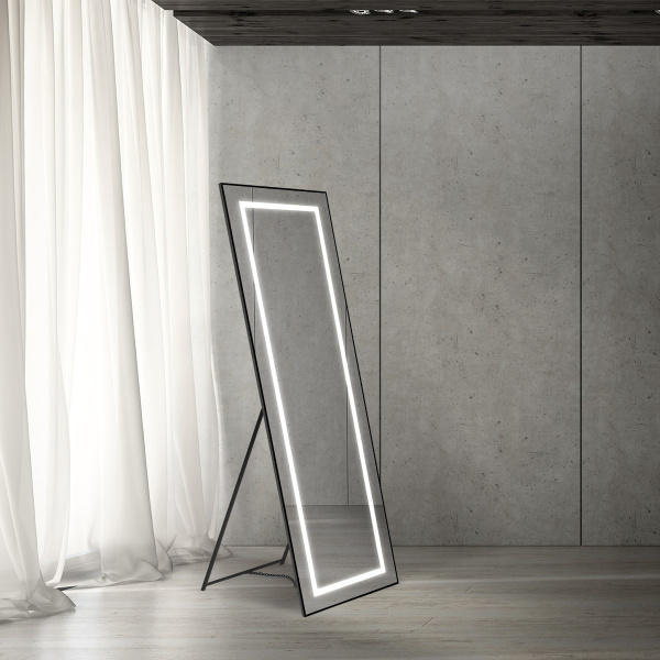 Зеркало напольное BelBagno SPC-KRAFT-555-1700-TCH-PIA-NERO 55x165 фото
