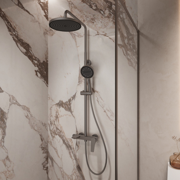 Душевая система Vincea Puro VSFS-5P1GM вороненая сталь фото