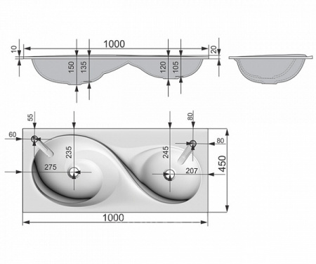 Раковина Raval Hotte 100 Ott.08.100/W фото