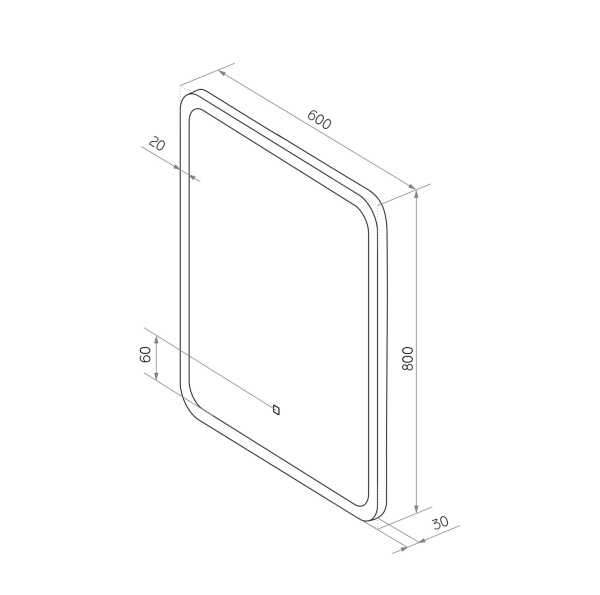 Зеркало SINTESI  BONO 60 с LED-подсветкой 600x800 SIN-SPEC-BONO-60 фото