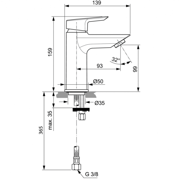 Смеситель для раковины Ideal Standard TESI A6559AA фото