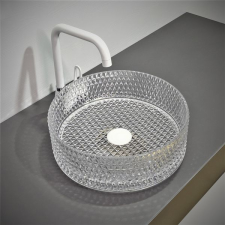 Накладная раковина из стекла Comforty GL01 00-00011840 36x36 прозрачная фото