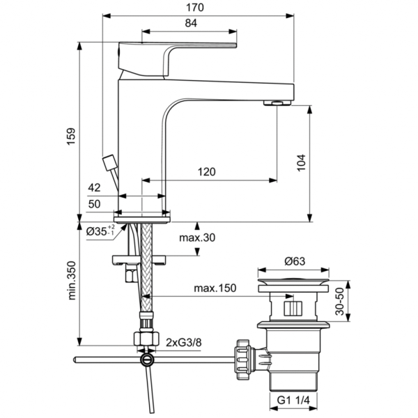 Смеситель для раковины Ideal Standard CERAFINE MODEL D BC491AA фото