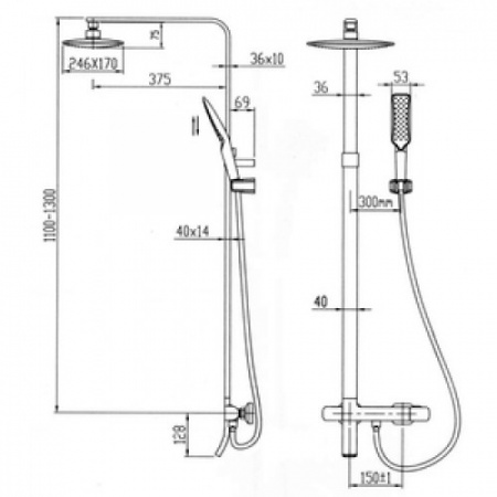 Душевая система (стойка) с термостатом Kaiser Zinger 35282 фото