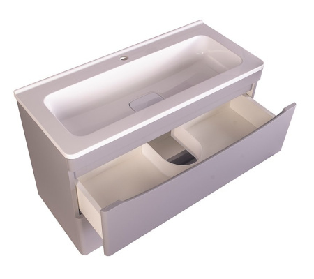 Тумба под раковину Style Line Бергамо мини 90 СС-00002365 серая фото