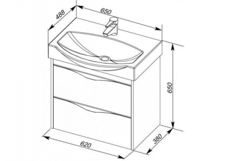 Тумба с раковиной Aquanet Франка 65 00213051 фото