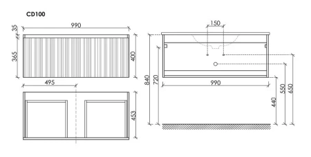 Тумба под раковину Sancos Code CD100W белая фото