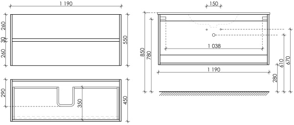 Тумба под раковину Sancos Urban UR120-1W белый глянец фото