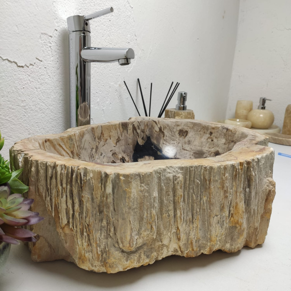 Накладная раковина из окаменелого дерева Fossil Basin OD-01286 (49*37*15) фото