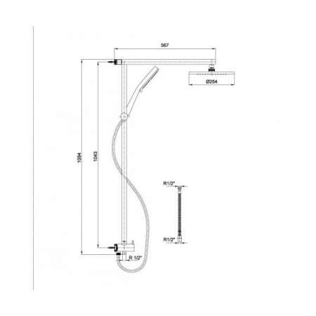 Душевая система (стойка) E.C.A. 402158001 фото