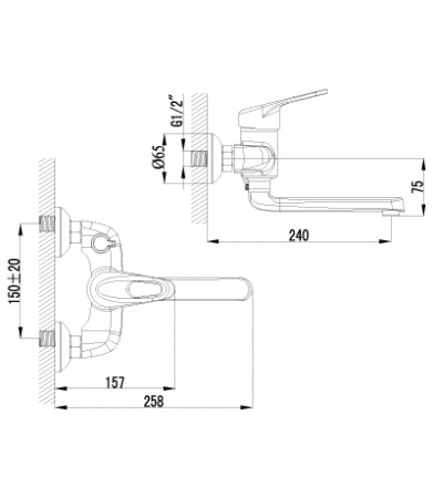 Смеситель для ванны с душем Lemark Luna LM4114C фото