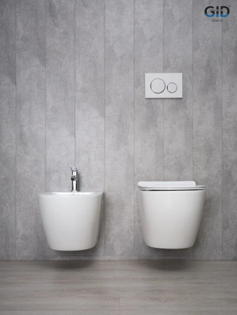 Подвесной унитаз безободковый Gid Tr2122b с сиденьем фото