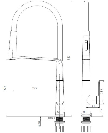 Смеситель для кухни Vincea VKF-118BG брашированное золото фото