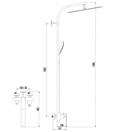 Душевая система (стойка) Lemark Melange LM4960CW фото