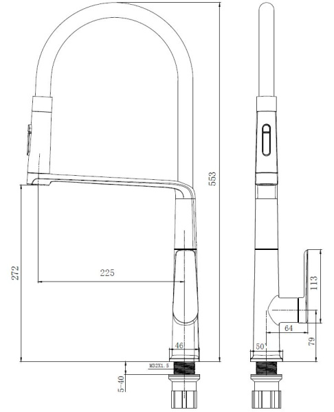 Смеситель для кухни Vincea VKF-118BG брашированное золото фото