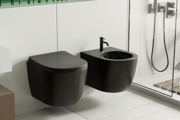 Биде подвесное Abber Bequem AC1150MB черное матов фото